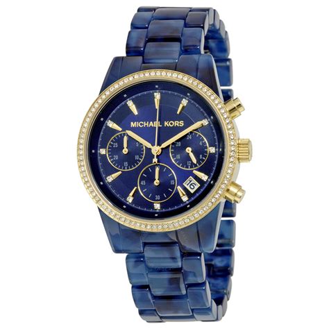 blue michael kors watch womens|Michael Kors blue dial watch.